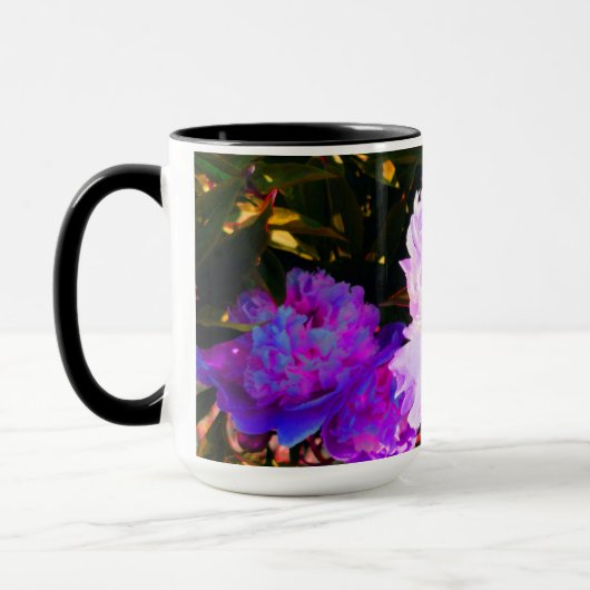 Schöne Rosa-Peonies-Runde Tasse (Links)