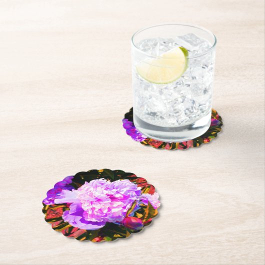 Schöne Rosa-Peonies-Runde Untersetzer (Vor Ort)