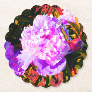 Schöne Rosa-Peonies-Runde Untersetzer