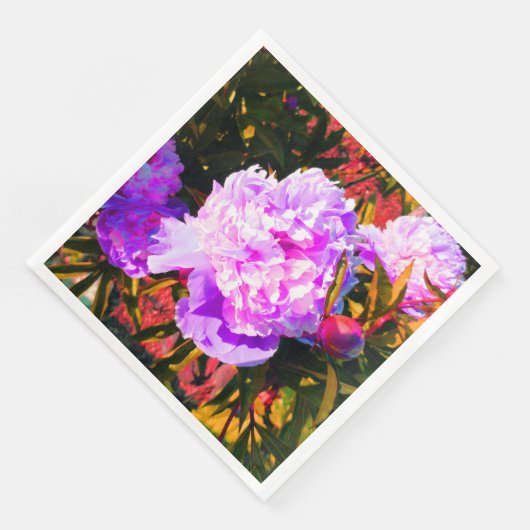 Schöne rosa Peonies Serviette (Ecke)