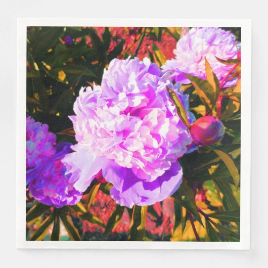 Schöne rosa Peonies Serviette (Vorderseite)