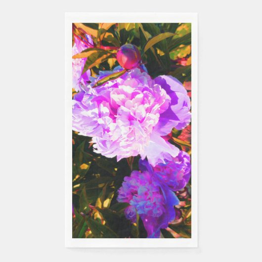 Schöne rosa Peonies Serviette (Vorderseite)