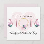 Schöne rosa Personalisierte Muttertag Einladung (Vorne/Hinten)