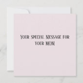 Schöne rosa Personalisierte Muttertag Einladung (Rückseite)