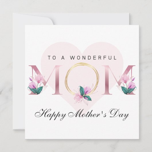 Schöne rosa Personalisierte Muttertag Einladung (Vorderseite)