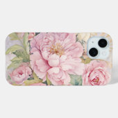 Schöne rosa Pfingstrosen Aquarelle Case-Mate iPhone Hülle (Rückseite (Horizontal))