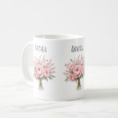 Schöne rosa Pfingstrosen-Blumenstrauß Kaffeetasse (Vorderseite Links)