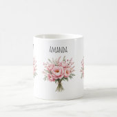 Schöne rosa Pfingstrosen-Blumenstrauß Kaffeetasse (Mittel)