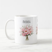 Schöne rosa Pfingstrosen-Blumenstrauß Kaffeetasse (Links)
