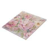 Schöne rosa Pfingstrosen Fliese (Seite)