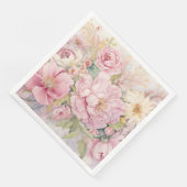 Schöne rosa Pfingstrosen  Serviette (Ecke)