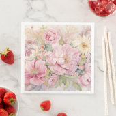 Schöne rosa Pfingstrosen  Serviette (Beispiel)