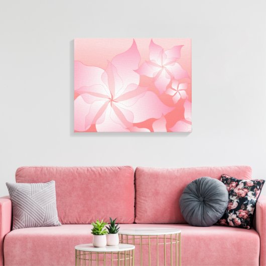Schöne rosa/pfirsichblütengeputzte Canvas Leinwanddruck (Insitu (Wohnzimmer))