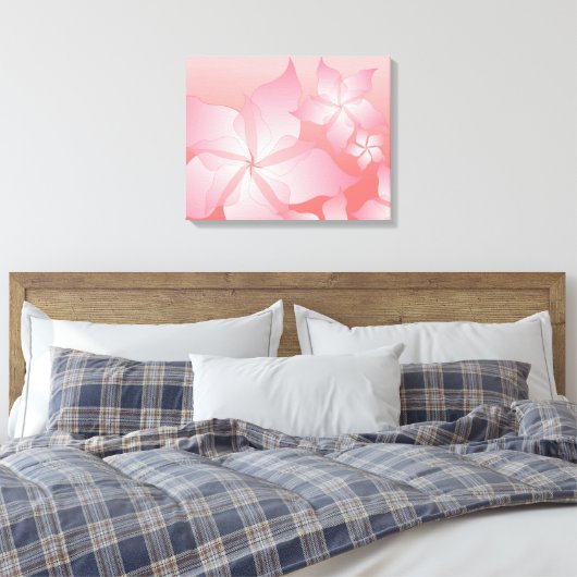 Schöne rosa/pfirsichblütengeputzte Canvas Leinwanddruck (Insitu (Schlafzimmer))