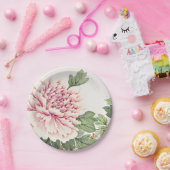 Schöne Rosa Pink Peony Romantische Blume Pappteller (Party)