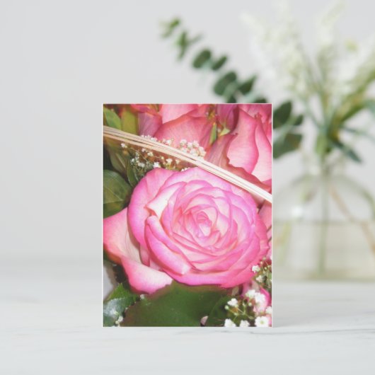 Schöne rosa Postkarte (Stehend Vorderseite)