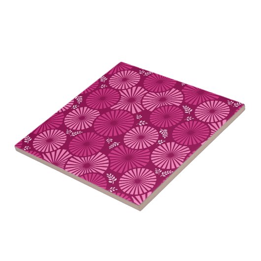 Schöne, rosa Retro-Blumenstrauß Tile Fliese (Seite)