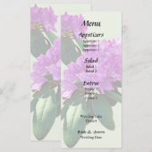 Schöne rosa Rhododendren Menükarte (Vorne/Hinten)