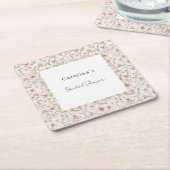 Schöne rosa romantische Blumen-Brautparty Rechteckiger Pappuntersetzer (angewinkelt)