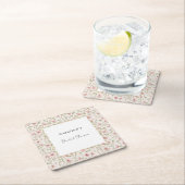 Schöne rosa romantische florale Brautparty Rechteckiger Pappuntersetzer (Vor Ort)