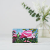 Schöne rosa Rosa Blume berufliches Geschäft Visitenkarte (Stehend Vorderseite)