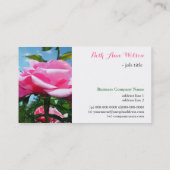 Schöne rosa Rosa Blume berufliches Geschäft Visitenkarte (Rückseite)