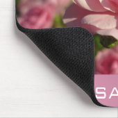 schöne rosa Rosa Blume, geben Sie Ihren Namen Mousepad (Ecke)