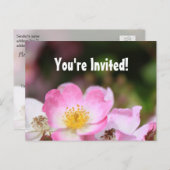 Schöne Rosa-Rosa-Blume-Graduierungsparty Einladungspostkarte (Vorne/Hinten)