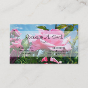 Schöne rosa Rosa Blume in blauem Himmel Profession Visitenkarte