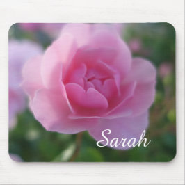 schöne rosa Rosa Blume, Name hinzufügen Mousepad
