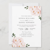 Schöne Rosa Rosa Hochzeit im Winter elegant Einladung (Vorderseite)