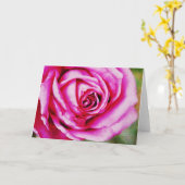 Schöne rosa Rose Art Note Card Karte (Gelbe Blume)
