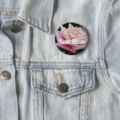 Schöne Rosa Rose Bestes Mum Blume Design Button (Beispiel)