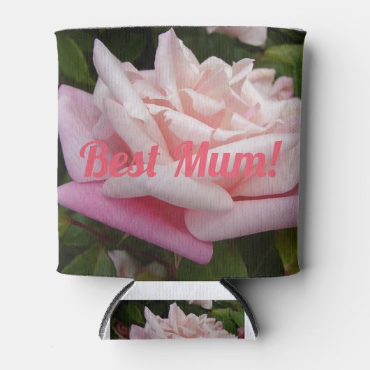 Schöne Rosa Rose Bestes Mum Blume Design Dosenkühler (Vorderseite)