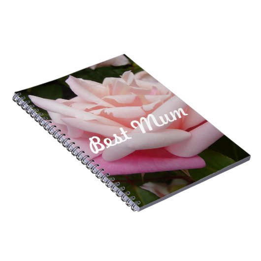 Schöne Rosa Rose Bestes Mum Blume Design Notizblock (Rechte Seite)