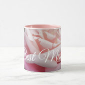 Schöne Rosa Rose Bestes Mum Blume Design Tasse (Zentrum)