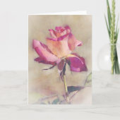 Schöne rosa Rose Bud Art Note Card Karte (Vorderseite)