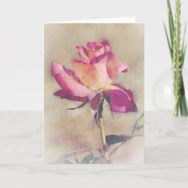 Schöne rosa Rose Bud Art Note Card Karte
