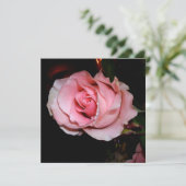 Schöne Rosa Rose Dankeskarte (Stehend Vorderseite)
