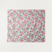 Schöne Rosa Rose Eukalyptus Hintergrund Wandteppich (Vorderseite (Horizontal))