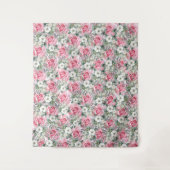 Schöne Rosa Rose Eukalyptus Hintergrund Wandteppich (Vorderseite)