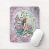 Schöne rosa Rose Fairy Fantasy Art Mousepad (Mit Mouse)