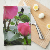 Schöne rosa Rose Geschirrtuch (Viertel Falte)