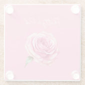 Schöne Rosa Rose Glasuntersetzer (Rückseite)