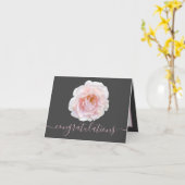 Schöne Rosa Rose Grau Hintergrund Herzlichen Glück Karte (Gelbe Blume)