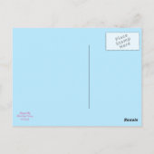 Schöne rosa Rose, graue Postkarte horizontal (Rückseite)
