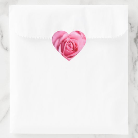 Schöne Rosa Rose Herz-Aufkleber (Tasche)
