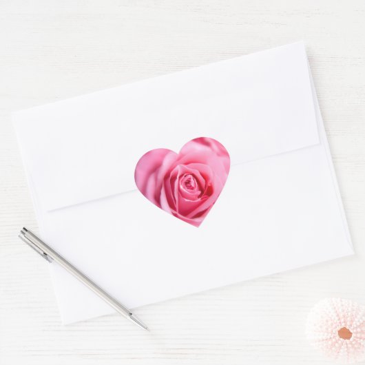 Schöne Rosa Rose Herz-Aufkleber (Umschlag)