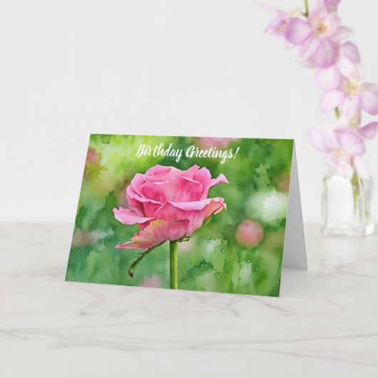 Schöne rosa Rose im Garten Kunst, Dichtung und Mus Karte (Orchidee)