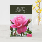 Schöne Rosa Rose Karte (Gelbe Blume)